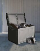 vidaXL Кутия за съхранение 96x53x57 см 230 л тъмносиво и черно