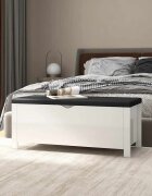 vidaXL Кутия за съхранение бял гланц 105x40x45 см инженерно дърво