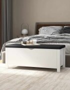 vidaXL Кутия за съхранение бяла 105x40x45 см инженерно дърво