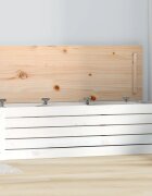 vidaXL Кутия за съхранение бяла 109x365x33 см борово дърво масив