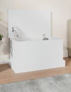 vidaXL Кутия за съхранение бяла 50x30x28 см инженерно дърво