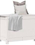vidaXL Кутия за съхранение бяла 60x32x455 см борово дърво масив