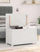 vidaXL Кутия за съхранение бяла 80x40x455 см борово дърво масив