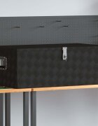 vidaXL Кутия за съхранение Черен 100x55x37 см алуминий