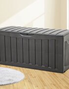 vidaXL Кутия за съхранение черна 118x53x57 см полипропилен
