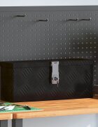 vidaXL Кутия за съхранение черна 50x15x205 см алуминий