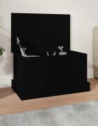 vidaXL Кутия за съхранение черна 50x30x28 см инженерна дървесина