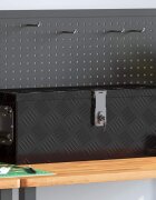 vidaXL Кутия за съхранение черна 60x235x23 см алуминий