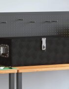 vidaXL Кутия за съхранение черна 70x31x27 см алуминий