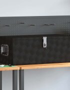 vidaXL Кутия за съхранение черна 80x39x30 см алуминий