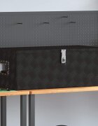 vidaXL Кутия за съхранение черна 90x47x335 см алуминий