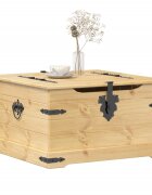 vidaXL Кутия за съхранение "Corona" 78x78x45 см борово дърво масив