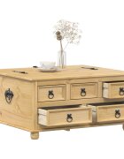 vidaXL Кутия за съхранение "Corona" 90x78x45 см борово дърво масив