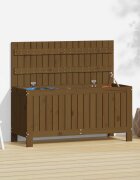 vidaXL Кутия за съхранение меденокафява 108x425x54 см бор масив