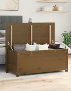 vidaXL Кутия за съхранение меденокафява 110x50x455 см бор масив