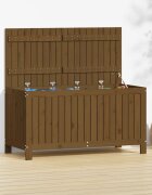 vidaXL Кутия за съхранение меденокафява 121x55x64 см бор масив