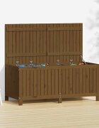 vidaXL Кутия за съхранение меденокафява 147x68x64 см бор масив
