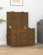 vidaXL Кутия за съхранение меденокафява 58x405x42 см бор масив