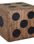 vidaXL Кутия за съхранение минди дърво 40x40x40 см дизайн на зар