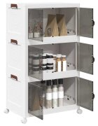 vidaXL Кутия за съхранение с колела на 3 нива 75 L 64x395x1105 cm