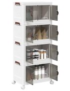 vidaXL Кутия за съхранение с колела на 4 нива 28 L 48x295x1125 cm