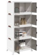 vidaXL Кутия за съхранение с колела на 4 нива 75 L 64x40x1415 cm