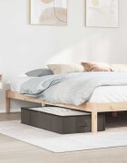 vidaXL Кутия за съхранение с прозрачна горна част Сиво 90 x 48 x 15 см
