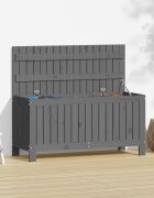 vidaXL Кутия за съхранение сива 108x425x54 см борово дърво масив
