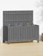 vidaXL Кутия за съхранение сива 115x49x60 см борово дърво масив