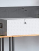 vidaXL Кутия за съхранение сребриста 100x55x37 см алуминий