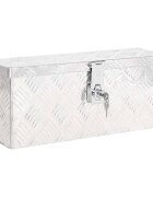 vidaXL Кутия за съхранение сребриста 50x15x205 см алуминий