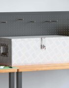 vidaXL Кутия за съхранение сребриста 70x31x27 см алуминий