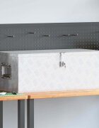 vidaXL Кутия за съхранение сребриста 80x39x30 см алуминий