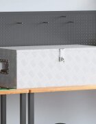 vidaXL Кутия за съхранение сребриста 90x47x335 см алуминий
