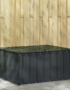 vidaXL Кутия за съхранение в градината Черно 101 x 82 x 50 см Стомана