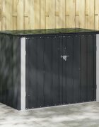 vidaXL Кутия за съхранение в градината Черно 1515 x 82 x 1105 см