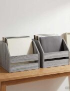 vidaXL Кутия за винилови албуми 2 бр. Сив Сонома 38 x 30 x 29 см