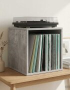 vidaXL Кутия за винилови албуми Бетонно сиво 37 x 365 x 38 см