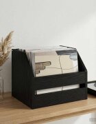 vidaXL Кутия за винилови албуми Черен дъб 38 x 30 x 29 см