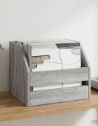 vidaXL Кутия за винилови албуми Сив Сонома 38 x 30 x 29 см