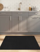 vidaXL Квадратен килим черен 100x100 см бамбук