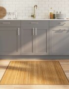 vidaXL Квадратен килим естествен цвят 100x100 см бамбук
