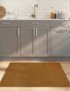 vidaXL Квадратен килим кафяв 100x100 см бамбук