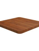 vidaXL Квадратен плот за маса тъмнокафяв 40x40x25 см дъб масив