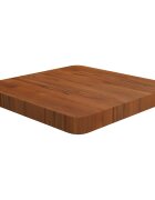 vidaXL Квадратен плот за маса тъмнокафяв 40x40x4 см дъб масив