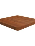 vidaXL Квадратен плот за маса тъмнокафяв 50x50x4 см дъб масив