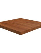 vidaXL Квадратен плот за маса тъмнокафяв 60x60x4 см дъб масив