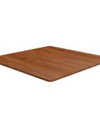 vidaXL Квадратен плот за маса тъмнокафяв 80x80x15 см дъб масив