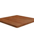 vidaXL Квадратен плот за маса тъмнокафяв 80x80x4 см дъб масив