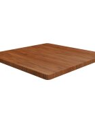 vidaXL Квадратен плот за маса тъмнокафяв 90x90x4 см дъб масив